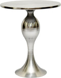 Sculptural Pedestal Polished Nickle Side Table