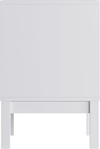 Flash Furniture Dallas Wood Nightstand Side Table, Kids Bedroom End Table with 2 Storage Drawers, Cutout Handles, Smooth Ball Bearing Slides, White