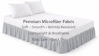 Full XL Ruffle Bed Skirt – 18 Inch Drop Dust Ruffle with Platform, Ultra Soft Microfiber, Wrinkle Fade Shrink Resistant, Easy Fit Hotel Quality Bedskirt Size (54X80) – Light Grey