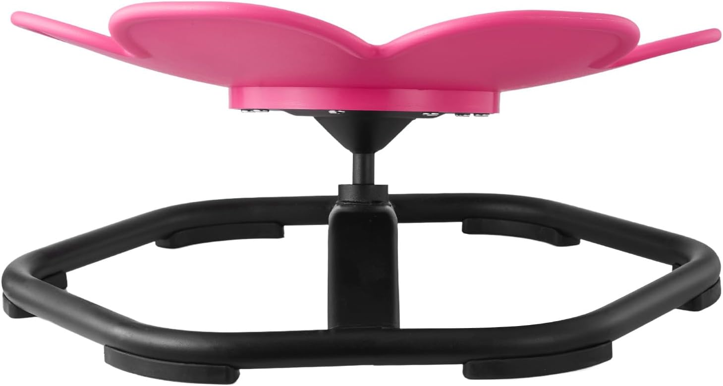 VEVOR Kids Swivel Chair, 220 lbs Capacity, Flower Shape Sensory Spinning Chair, Autistic Kids Sensory Toy Seat with Non-Slip Metal Base, Toddler Sit & Spin Seat for Coordination Balance Focus, Rose