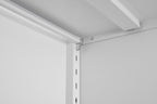 Kitchen Pantry Cabinet: Rustic White Steel Storage with Adjustable Shelves - Double Door Design for Small Apartments Kitchen Organization & Home Storage Solutions