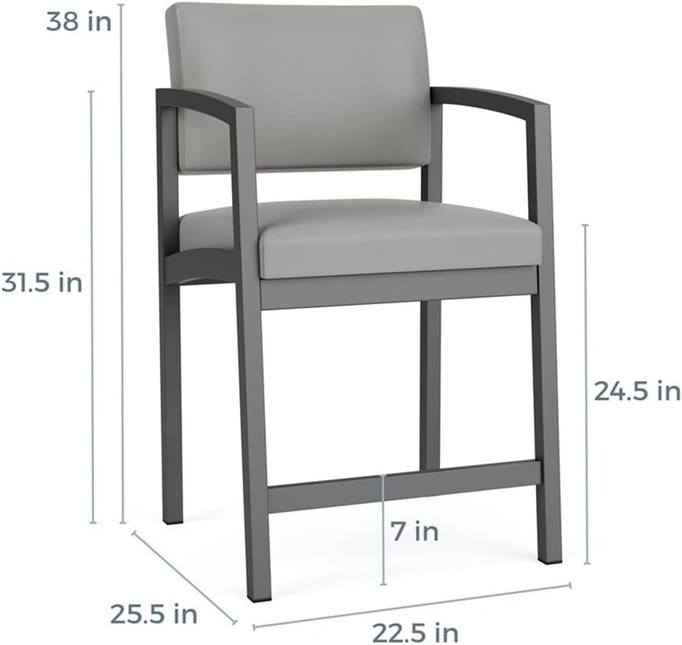 Lenox Steel Reception Waiting Room Hip Chair/Black Steel/Navy Blue