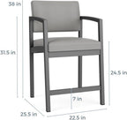 Lenox Steel Reception Waiting Room Hip Chair/Black Steel/Navy Blue
