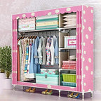 Simple Wardrobe Reinforced Thicken Cloth Sturdy Steel Frame Assembly Oxford Locker Hanging