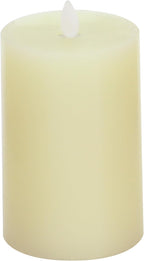 Deco 79 Wax Cylinder Flameless Candle with Remote Control, Set of 3 3", 4", 5"H, White