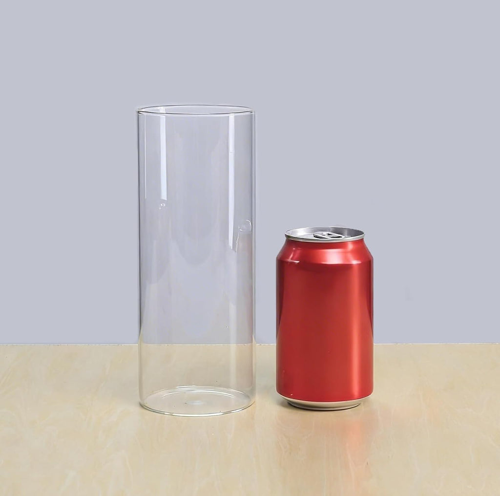CYS EXCEL Clear Glass Cylinder Flower Vase (H:8" D:3") Hurricane Floating Candle Holder Table Wedding Centerpiece Home Decor