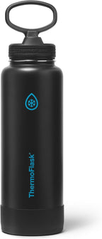ThermoFlask Insulated Water Bottle with Spout Lid (40 oz, Electric Eclipse) - Leakproof, Stainless Steel Water Bottle for Cold & Hot Drinks, Travel & Daily Hydration