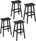 KAMABOKO 4 Set 29" HDPE Bar Stools Set Outdoor, Durable Resin Bar Chairs with Footrest, Weatherproof & Ergonomic Barstools for Patio, Deck & Poolside, Black