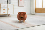 Pemberly Row Modern Fabric Bear Storage Ottoman, Soft Fur-Like Fabric, Brown/Natural Finish, Solid Wood Legs, Hidden Storage, 14.17" H x 13.8" W x 24.8" D, Living Room, Kids' Room, Playroom Accent