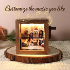 Custom Flip Photo Book, Personalized 8 or 16 Photo Flip Box Frame Animation Machine, Custom Hand-crank Flipbook Box Album with Light, Music, Gifts for Father’s Day Birthday