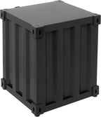 Gdrasuya10 Industrial Style End Table Bedside Table Side Table, Black Maritime Container Style Nightstand Table Storage Cabinet Multifunctional Iron Cabinet Organizer for Bedroom