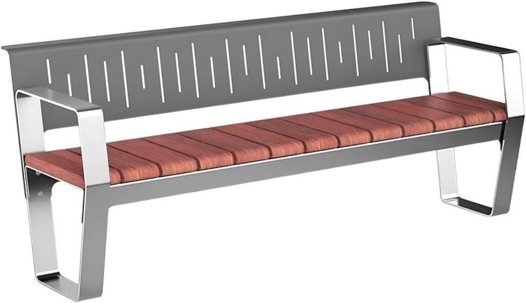 Garden Modern Outdoor Bench with Backrest and Armrests, Suitable for 2-4 People Seat(Large)