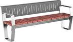 Garden Modern Outdoor Bench with Backrest and Armrests, Suitable for 2-4 People Seat(Large)