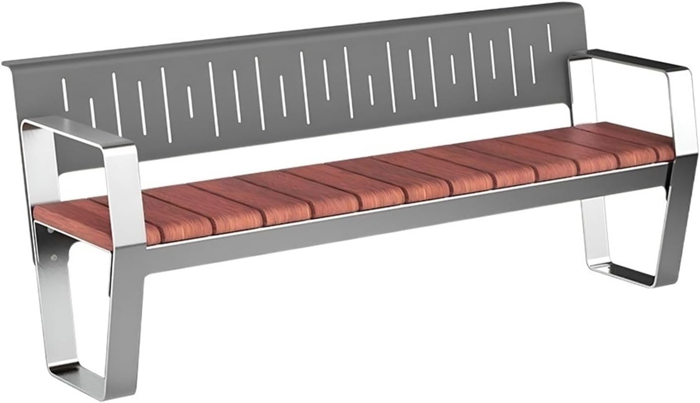 Garden Modern Outdoor Bench with Backrest and Armrests, Suitable for 2-4 People Seat(Large)