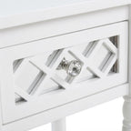 White 1 Drawer Accent Table with Shelf, Traditional Transitional Style, Durable Wood Construction, Elegant Home or Office Decor