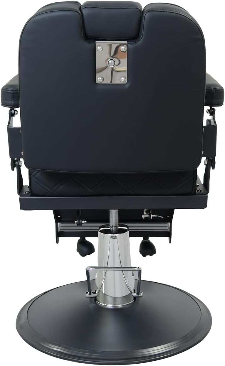 Heavy Duty Vintage Barber Chair，Hydraulic Salon Chair with Headrest for Hairdressers Heavy Tattoo Shampoo Beauty Salon Equipment(Black)