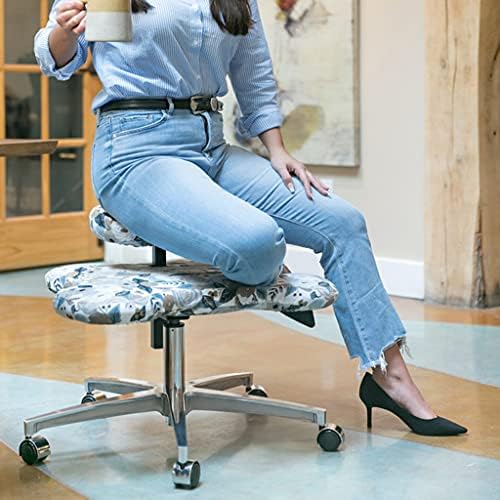 Ergonomic Kneeling Chair, with Caster Support Legs - Height Adjustable Stool for Posture Improvement, Ideal for Home Office Use,Black