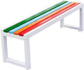 Colorful Outdoor Bench with Solid Wood seat and Metal Frame, Capable of Supporting 400kg, Suitable for Streets, Parks, and courtyards C 150cm