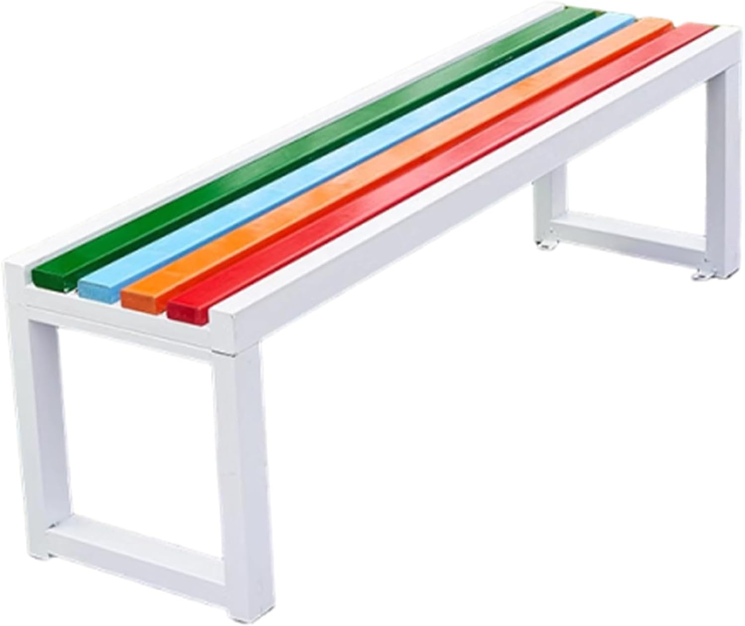 Colorful Outdoor Bench with Solid Wood seat and Metal Frame, Capable of Supporting 400kg, Suitable for Streets, Parks, and courtyards C 150cm