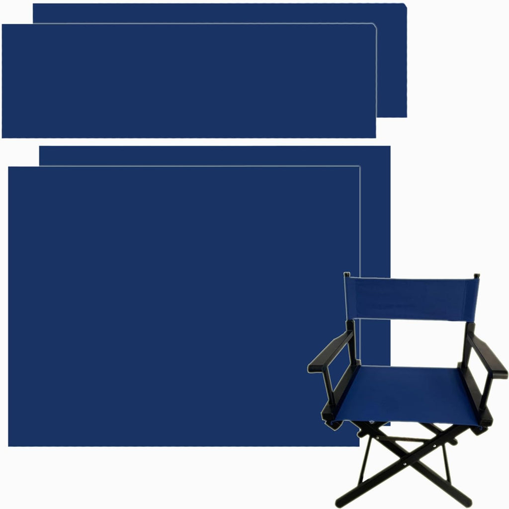 TBACW 2 Set (4pcs) 18''L X 15''W Directors Chair Canvas Replacement Covers Kit for Directors Chairs,Movie Chair Replacement Canvas Seat and Back Oxford Cloth Cover (Blue)