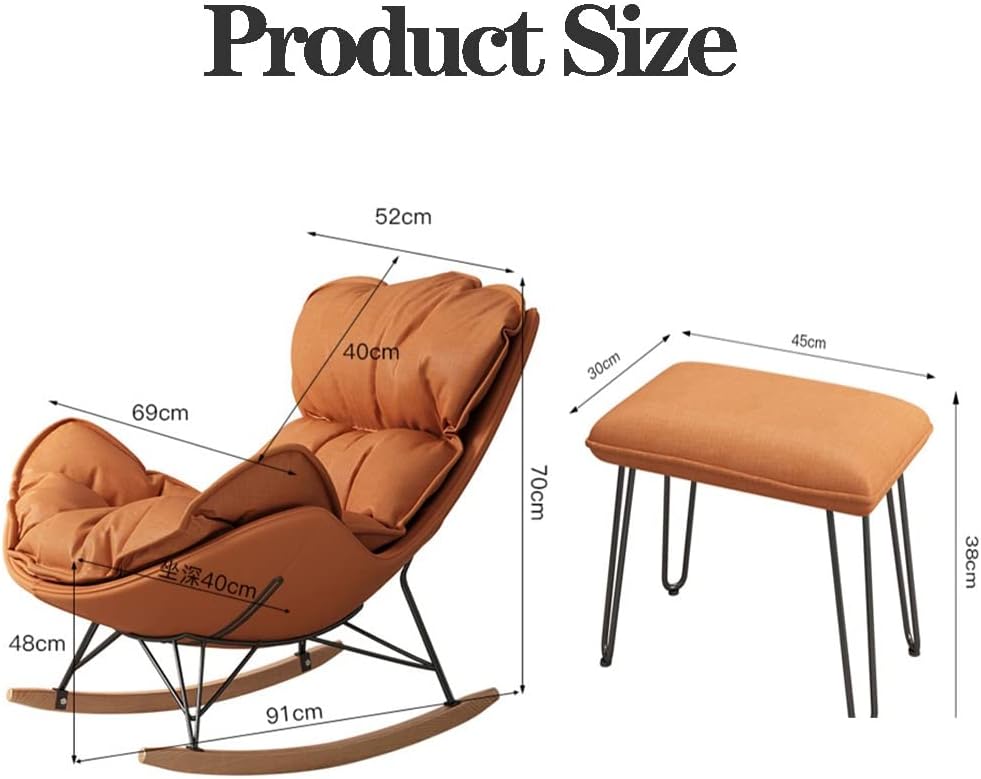 Modern Nursery Rocking Chair with Ottoman Gray Velvet Upholstered Glider Rocker Sofa Armchair for Living Room Thick Cushion and Footstool for Ultimate Comfort-White