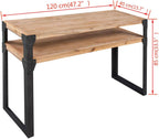 Rustic Brown Black Console Table for Living Room, Compact Side Table 15.7 Inch Width, Solid Acacia Wood Console Brown and Black with Steel Frame