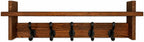 29" Coat Rack Wall Mount with Shelf, Entryway Wall Hooks with Shelf, Coat Hangers for Bathroom, Living Room, Bedroom
