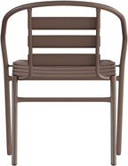 Flash Furniture Lila Bronze Metal Restaurant Stack Chair with Metal Slats