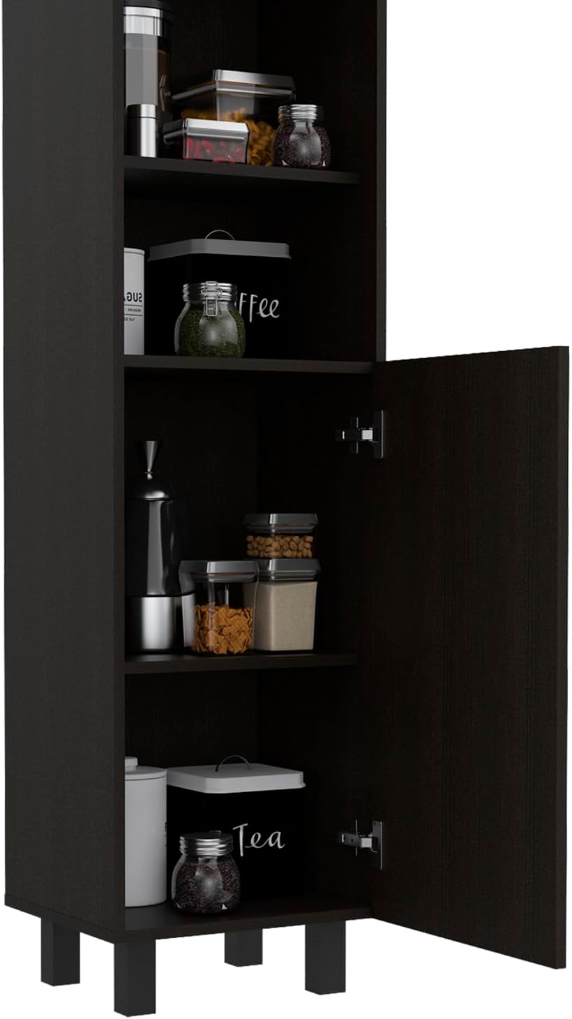 Thorndike 2-Shelf Rectangle Pantry Cabinet - Black Wengue - Organized Storage for Small Spaces