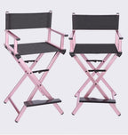 Professional Makeup Artist Folding Director's Chair with Aluminum Frame(Pink)