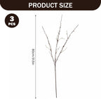 3 Bundles Faux Pussy Willow Branches 80cm Tall Vase Filler with White Fluffy Buds Realistic Pussywillow Branches for Vase Decor Home Office Wedding Decoration