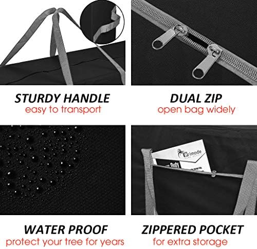 Heavy Duty Christmas Tree Storage Bag, Fits Up to 9 Ft. Tall Disassembled Trees, 25" H X 20" W X 65" L, Durable 600D Oxford Material, Heavy Duty Xmas Storage Container (Black)