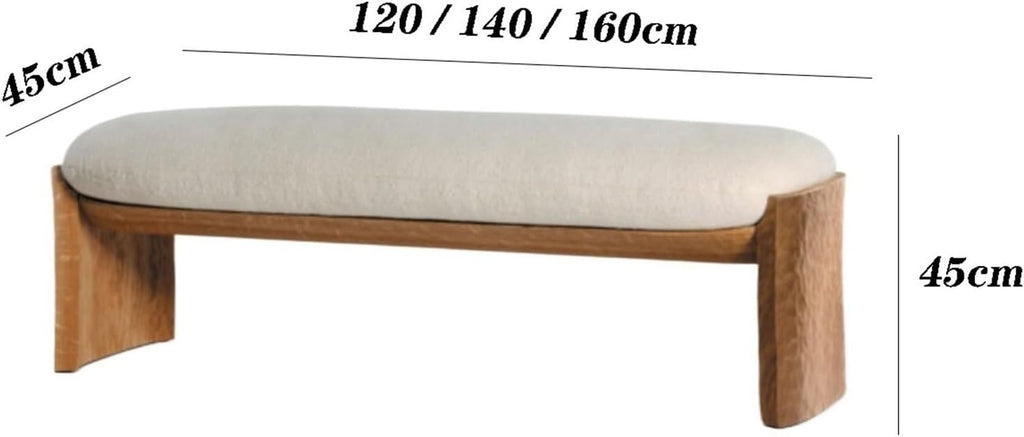 Modern Modern Simple Hotel Bedroom Bedside Stool Cloakroom Shoe Living Room Wooden Leisure Bench Entryway(120 * 45 * 45cm)