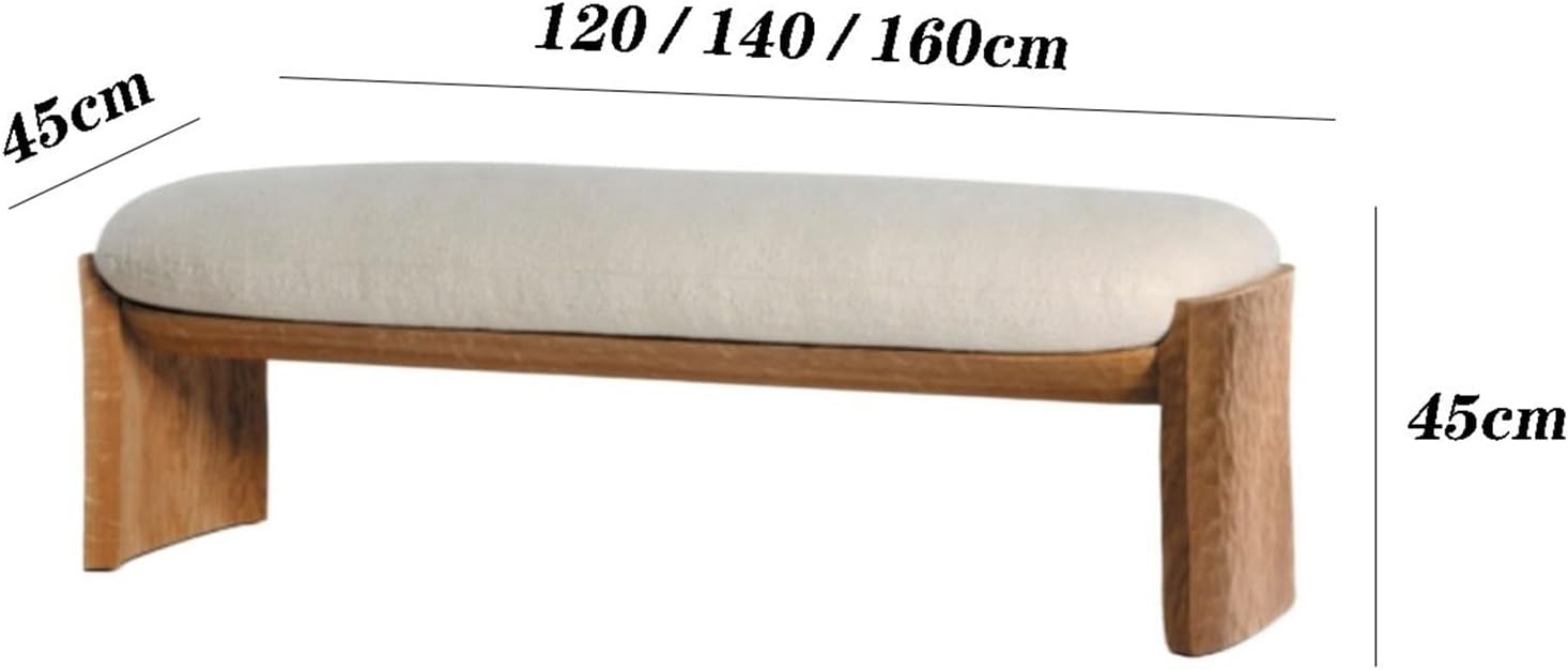 Modern Modern Simple Hotel Bedroom Bedside Stool Cloakroom Shoe Living Room Wooden Leisure Bench Entryway(120 * 45 * 45cm)
