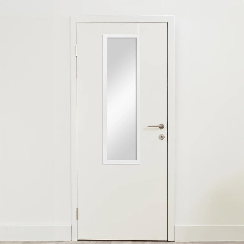 50"x14" Door Mirror, Full Length Wall Mounted, Over The Door Mirror, Full Body, Hanging Rectangle-White