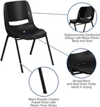 Flash Furniture HERCULES Series 440 lb. Capacity Kid's Black Ergonomic Shell Stack Chair with Black Frame and 14" Seat Height
