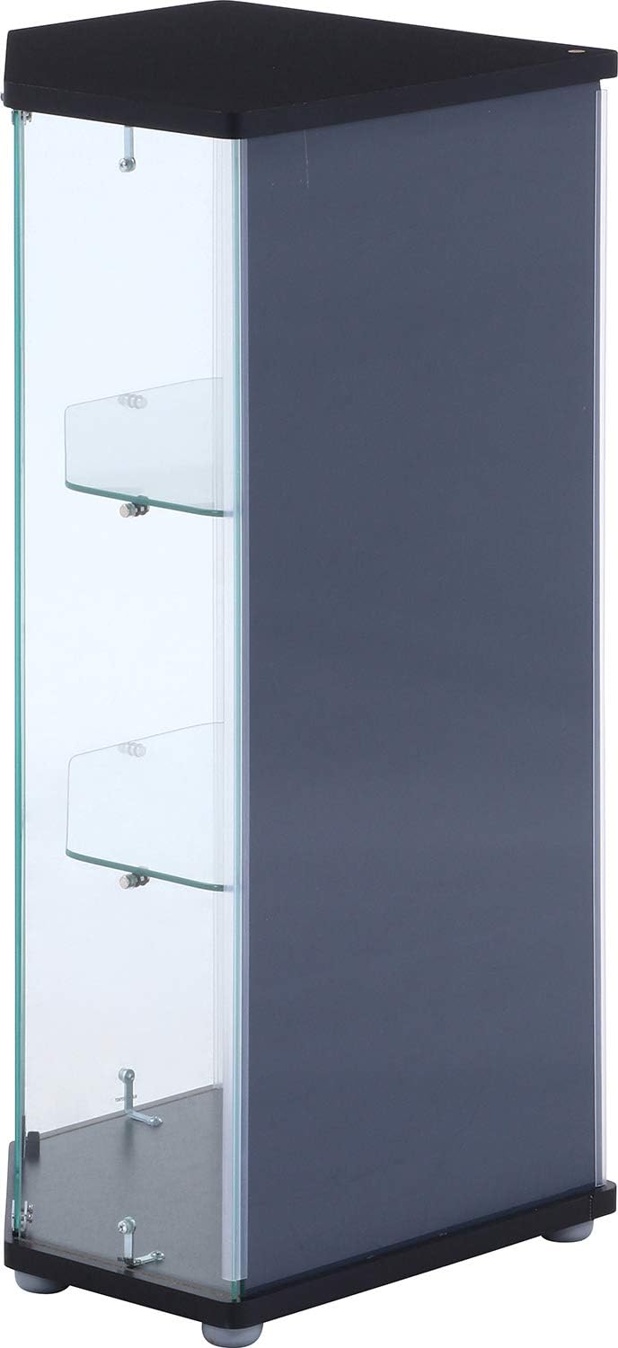 Fuji Boeki 99481 Collection Case, Figure Case, 3 Tiers, Width 21.7 x Depth 17.1 x Height 33.9 inches (55 x 43.5 x 86 cm), Black, Corner Type, Rear Mirror, Assembly Required