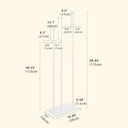 JIAYUEJU Standing Coat Rack for Bedroom 19.69 x 11.02 x 68.9 in (White) | Heavy Duty, Space Saver, Metal Frame, Marble Base, Essential Items Organizer for Clothes Bags, for Living Room Hotel Entryway