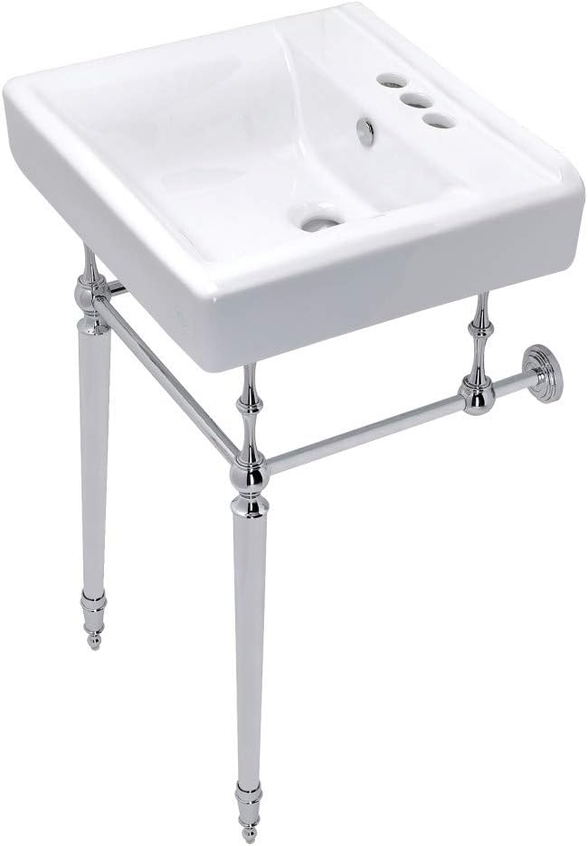 Kingston Brass KVPB2018W41 Edwardian 20-Inch Console Sink with Brass Legs, Polished Chrome