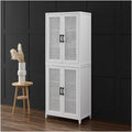 HomeStock Naturally Nice Tall Storage Pantry, White Finish-2 Stackable Pantries, 15.75"D x 28"W x 72.75"H, Modern Design, Adjustable and Removable Shelving Storage, Convenient Kitchen Storage Cabinet