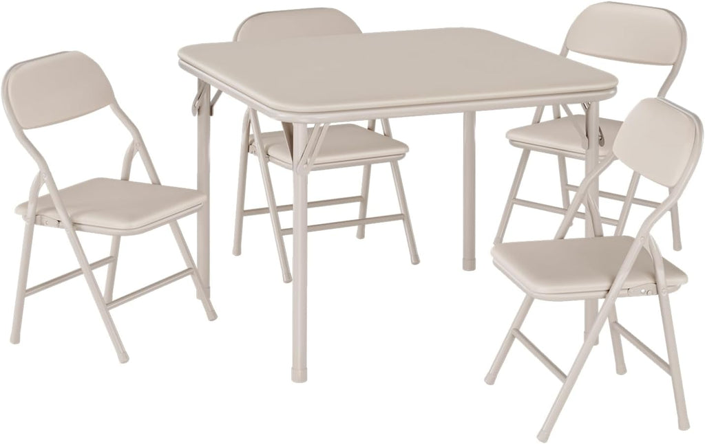 IDEALHOUSE 5 Piece Boys Girls Folding Table and Chairs Set, Activity Table and Chairs Set for Dining Room,Daycare,Classrooms