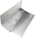 Stainless Steel Beer Drip Tray 12"x4.9" Wall ed with Drain Hole - Perfect for Homebrew, Craft Beer Dispenser, Bar Tool, Beve Serving Solut