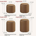 Portable Folding Paper Chair Modern Honeycomb Design Ultrathin Round Stool for Living Room Bedroom & Hallway Lightweight(Black,30cm)