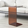 Acrylic Coffee Table, Side Table, Small Tea Table, Sofa Side Table, Small Bedside Table, Simple and Modern, Modern C-Shaped Acrylic Side Table(Brown,30 * 30 * 55cm)