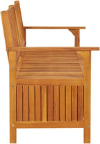 Solid Wood Outdoor Storage Bench, Wooden Deck Box with Seating & Armrest, Patio Organizer with Seat for Garden Porch Deck Backyard Poolside,-910