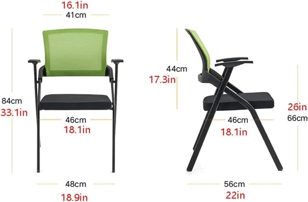 Folding Chair with High Resilience Sponge Backrest Extra Wide Ergonomic Bionic Curved Back Streamlined(C)