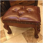 BABYCE Ottoman Stool European Creative Solid Wood Shoes Bench Living Room Coffee Table Side Stool Short Stool Simple Small Bench Sofa Leather Stool (Color : C)