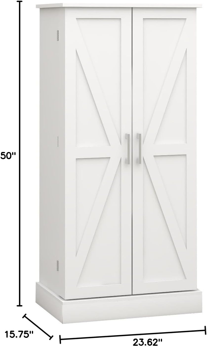 Pantry Storage Cabinet with 5-Tier Shelves, Multi-Purpose Organizer for Kitchen, Dining, and Living Rooms - 150 Lbs Load-Bearing