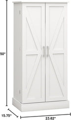 Pantry Storage Cabinet with 5-Tier Shelves, Multi-Purpose Organizer for Kitchen, Dining, and Living Rooms - 150 Lbs Load-Bearing