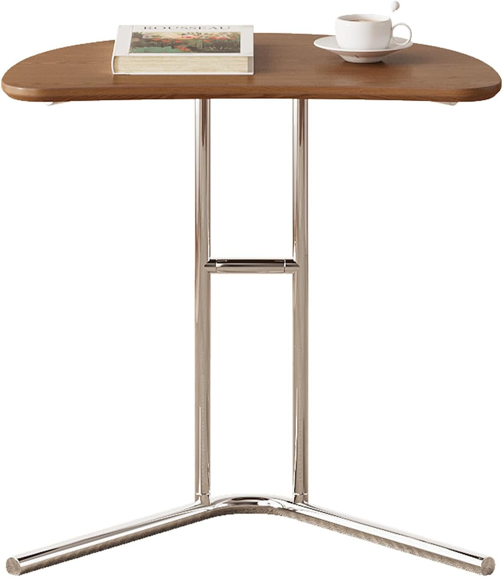 Miuuod C-Shaped End Table,Small Side Table for Couch, Sofa Table with Metal Frame,Laptop Snack Table for Living Room,Bedroom,Home Office,Bedside,Wood